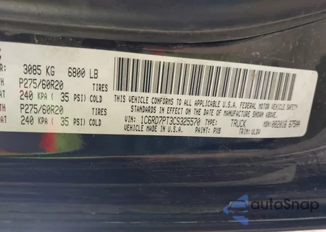 2012 Ram 1500 Laramie Longhorn/Limited Edition z USA, uszkodzony, nr VIN 1C6RD7PT3CS325570